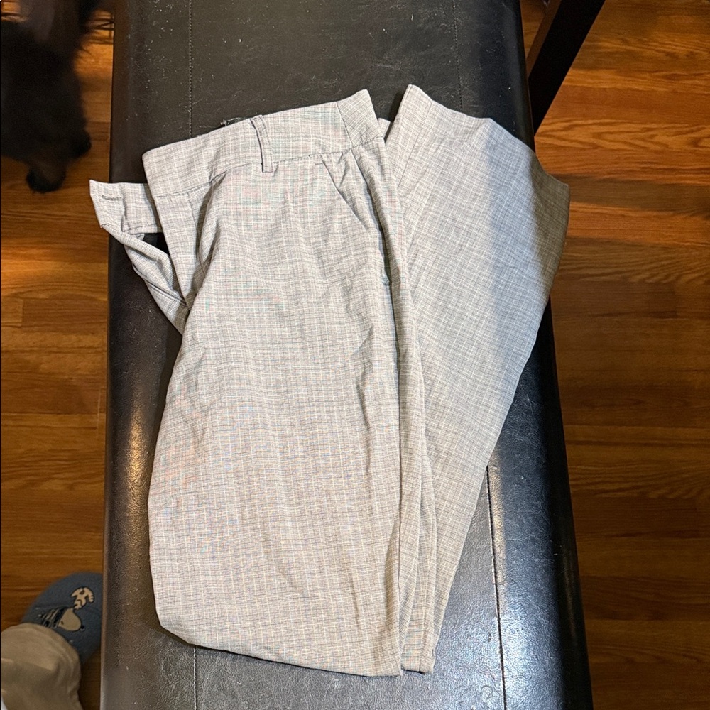 Women’s grey plaid work pants bootcut